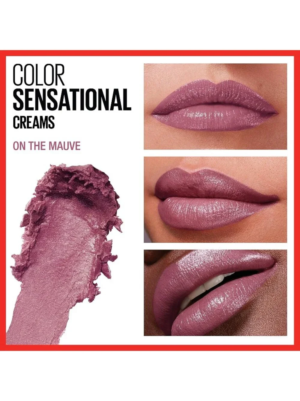 Maybelline 445 ON THE MAUVE Sensational Mattes Cream Finish Hydrating Lipstick